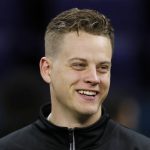 LSU quarterback Joe Burrow watches a drill at the NFL football scouting combine in Indianapolis, Thursday, Feb. 27, 2020. (AP Photo/Charlie Neibergall)