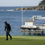 Phil Mickelson walks up the fourth fairway of the Pebble Beach Golf Links during the final round of the AT&T Pebble Beach National Pro-Am golf tournament Sunday, Feb. 9, 2020, in Pebble Beach, Calif. (AP Photo/Eric Risberg)