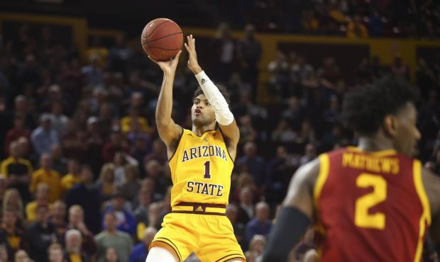 Arizona State guard Remy Martin hits the go-ahead basket as Southern California guard Jonah Mathews...