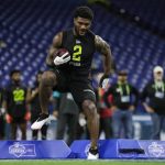 Florida State running back Cam Akers runs a drill at the NFL football scouting combine in Indianapolis, Friday, Feb. 28, 2020. (AP Photo/Michael Conroy)