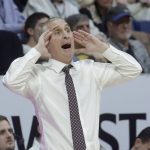 Arizona State coach Bobby Hurley yells during the second half of the team's NCAA college basketball game against California in Berkeley, Calif., Sunday, Feb. 16, 2020. (AP Photo/Jeff Chiu)