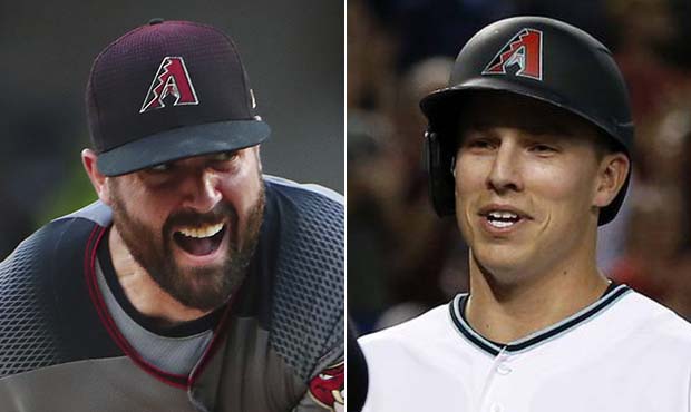 Diamondbacks pitcher Robbie Ray (Getty Images), left, and infielder Jake Lamb (AP), right....