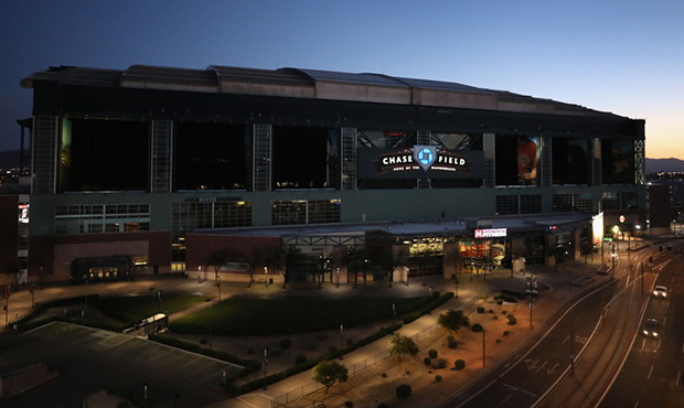 General view outside of Chase Field on March 26, 2020 in Phoenix, Arizona. (Photo by Christian Pete...