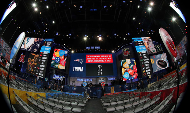 A general view of the draft stage before the first round of the 2019 NFL Draft on April 25, 2019, a...
