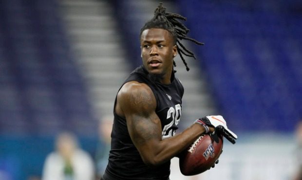 Alabama wide receiver Jerry Jeudy runs a drill at the NFL football scouting combine in Indianapolis...