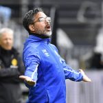 Schalke's head coach David Wagner gestures during the German Bundesliga soccer match between Borussia Dortmund and Schalke 04 in Dortmund, Germany, Saturday, May 16, 2020. The German Bundesliga becomes the world's first major soccer league to resume after a two-month suspension because of the coronavirus pandemic. (AP Photo/Martin Meissner, Pool)