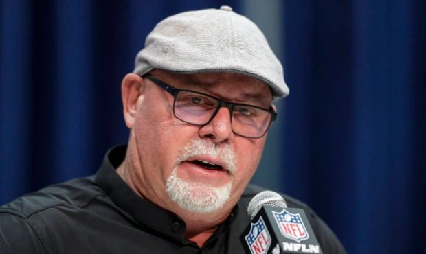 Tampa Bay Buccaneers head coach Bruce Arians speaks during a press conference at the NFL football s...