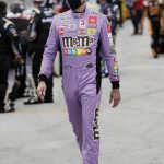 Kyle Busch waits for the start of a NASCAR Cup Series auto race Sunday, June 14, 2020, in Homestead, Fla. (AP Photo/Wilfredo Lee)