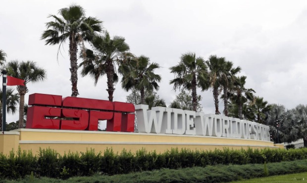 A sign marking the entrance to ESPN's Wide World of Sports at Walt Disney World is seen Wednesday, ...