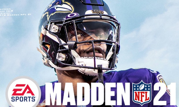 This image provided by EA Sports shows the cover of the Madden 21 video game, featuring Baltimore R...