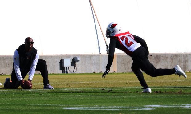Arizona Cardinals CB Patrick Peterson goes through drills during the team’s practice Wednesday, N...