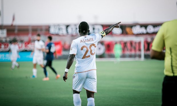 Phoenix Rising FC captain and forward Solomon Asante. (Arizona Sports/Ashley Orellana)...