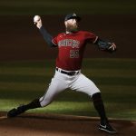 Arizona Diamondbacks pitcher Archie Bradley throws during an intrasquad baseball game at Chase Field Monday, July 6, 2020, in Phoenix. (AP Photo/Ross D. Franklin)