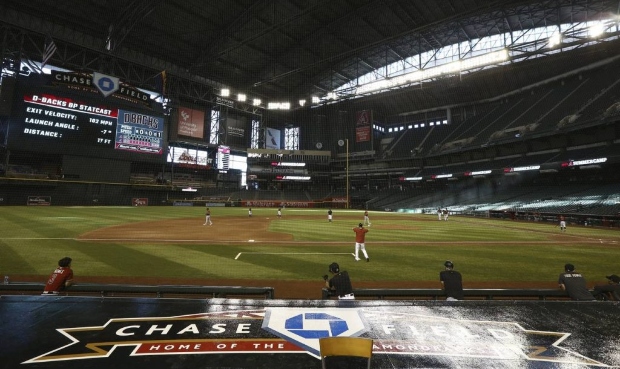 The Arizona Diamondbacks play an intrasquad game at Chase Field on Monday, July 6, 2020, in Phoenix...