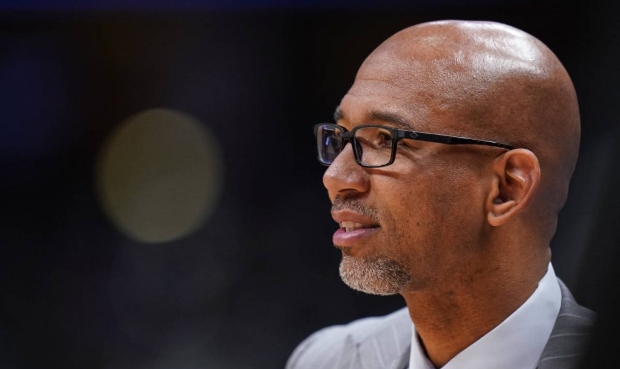Phoenix Suns head coach Monty Williams looks on during the second quarter of an NBA basketball game...