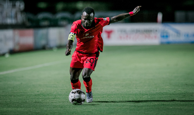 Phoenix Rising FC captain Solomon Asante. (Arizona Sports/Ashley Orellana)...