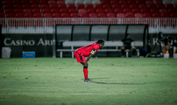 Phoenix Rising FC forward and captain Solomon Asante. (Arizona Sports/Ashley Orellana)...