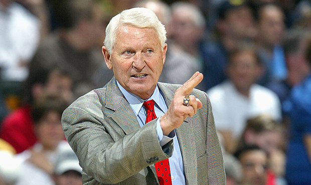 Arizona Wildcats head coach Lute Olson reacts in the second half against the UCLA Bruins at Pauley ...