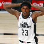 Los Angeles Clippers' Lou Williams reacts to a foul call during an NBA basketball game against the Phoenix Suns'  Tuesday, Aug. 4, 2020, in Lake Buena Vista, Fla. (Kevin C. Cox/Pool Photo via AP)