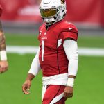 GLENDALE, ARIZONA - SEPTEMBER 20: Kyler Murray #1 of the Arizona Cardinals prepares for a game against the Washington Football Team at State Farm Stadium on September 20, 2020 in Glendale, Arizona. (Photo by Norm Hall/Getty Images)