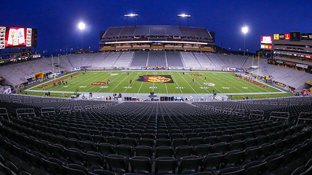 TEMPE, AZ - NOVEMBER 30:  A wide view of Sun Devil Stadium before the college football game between...