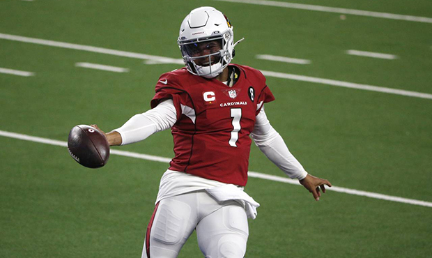 Arizona Cardinals' Kyler Murray celebrates running the ball for a touchdown in the second half of a...