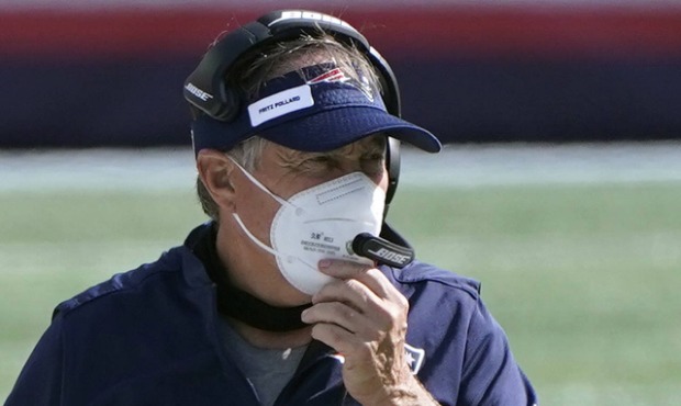 New England Patriots head coach Bill Belichick is shown in the second half of an NFL football game ...