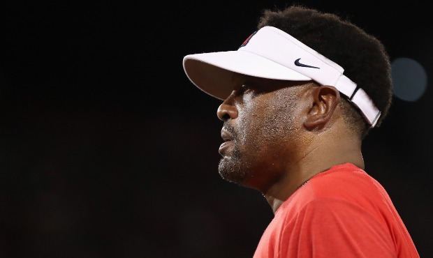 University of Arizona football coach Kevin Sumlin (Photo by Kevin Abele/Icon Sportswire via Getty I...