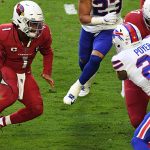 Quarterback Kyler Murray #1 of the Arizona Cardinals rushes with the ball during the first half against the Buffalo Bills at State Farm Stadium on November 15, 2020 in Glendale, Arizona. (Photo by Norm Hall/Getty Images)
