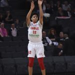 File-This April 22, 2017, file photo shows Cholet's Killian Hayes shooting during the French Cup under-17 final between Cholet and Chalon-sur-Saone in Paris.  Most NBA fans are just now learning the name Killian Hayes. The 19-year-old French-American point guard will likely be a top 5 pick in Wednesday night's draft. The shifty 6-foot-5 lefty is among several international prospects that will be drafted, including Deni Avdija, Israel; Théo Maledon, France; Leandro Bolmaro, Argentina; and Aleksej Pokusevski, Serbia. (AP Photo, File)