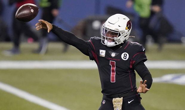 Arizona Cardinals quarterback Kyler Murray (1) passes against the Seattle Seahawks during the secon...