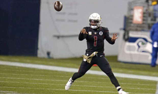 Arizona Cardinals quarterback Kyler Murray (1) passes against the Seattle Seahawks during the secon...