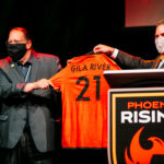 Phoenix Rising FC's press conference announcing the move to Gila River's Wild Horse Pass. (Arizona Sports/Ashley Orellana)