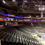 The view from the pavilion to the court at the renovated Phoenix Suns Arena (Kellan Olson/Arizona Sports)