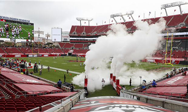 Raymond James Stadium, site of Super Bowl LV. (Photo by James Gilbert/Getty Images)...