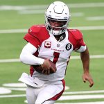 Kyler Murray #1 of the Arizona Cardinals runs with the ball during the first half against the Los Angeles Rams at SoFi Stadium on January 03, 2021 in Inglewood, California. (Photo by Sean M. Haffey/Getty Images)