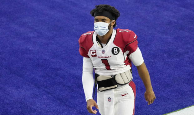 Arizona Cardinals quarterback Kyler Murray walks off the field after a loss to the Los Angeles Rams...