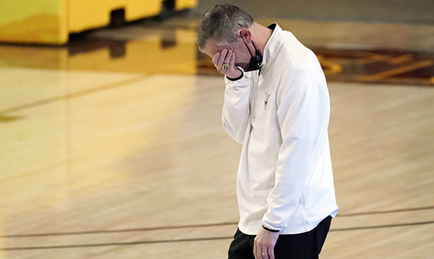 Arizona State coach Bobby Hurley reacts after a play against California during the second half of a...