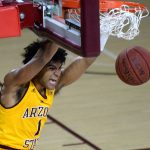 Arizona State Sun Devils guard Remy Martin (1) dunks against the Oregon State Beavers during the first half at Desert Financial Arena. (Joe Camporeale/USA TODAY Sports Images)