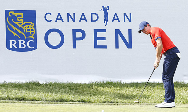 Rory McIlroy of Northern Ireland putts on the 14th green during the final round of the RBC Canadian...