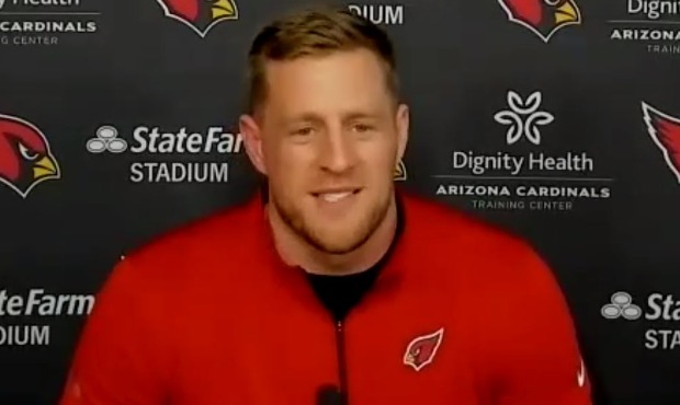 J.J. Watt is introduced as an Arizona Cardinal in a Zoom press conference on Tuesday, March 2, 2021...