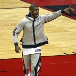 Phoenix Suns guard Chris Paul (3) warms up before an NBA basketball game against the Houston Rockets in Houston, Monday, April 5, 2021. (Troy Taormina/Pool Photo via AP)
