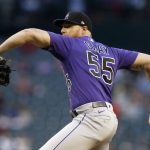 
              Colorado Rockies' Jon Gray delivers a pitch against the Arizona Diamondbacks during the first inning of a baseball game Friday, April 30, 2021, in Phoenix. (AP Photo/Darryl Webb)
            