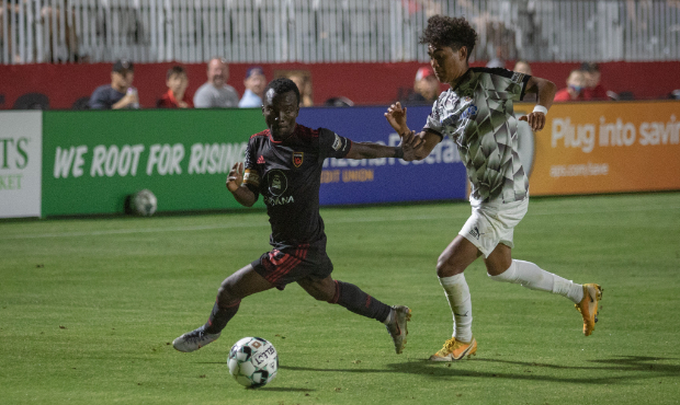 Phoenix Rising FC forward and captain Solomon Asante against Oakland Roots SC at Wild Horse Pass on...