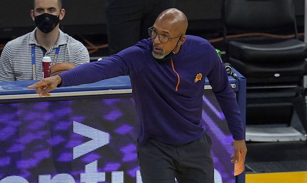 Phoenix Suns head coach Monty Williams gestures toward players during the first half of his team's ...