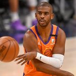 Chris Paul #3 of the Phoenix Suns passes the ball against the Denver Nuggets in Game Three of the Western Conference second-round playoff series at Ball Arena on June 11, 2021 in Denver, Colorado. (Photo by Dustin Bradford/Getty Images)