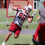 Defensive lineman Ryan Bee goes through drills during the Cardinals' first day of mandatory minicamp on Tuesday, June 8, 2021, in Tempe. (Tyler Drake/Arizona Sports)