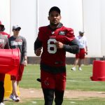 Running back James Conner jogs during the Cardinals' first day of voluntary OTAs on Wednesday, June 2, 2021, in Tempe. (Tyler Drake/Arizona Sports)