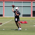 Quarterback Kyler Murray throws during the Cardinals' first day of mandatory minicamp on Tuesday, June 8, 2021, in Tempe. (Tyler Drake/Arizona Sports)