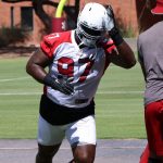 Defensive lineman Jordan Phillips goes through drills during the Cardinals' first day of mandatory minicamp on Tuesday, June 8, 2021, in Tempe. (Tyler Drake/Arizona Sports)
